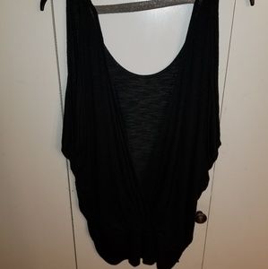 Black backless tank with silver strap